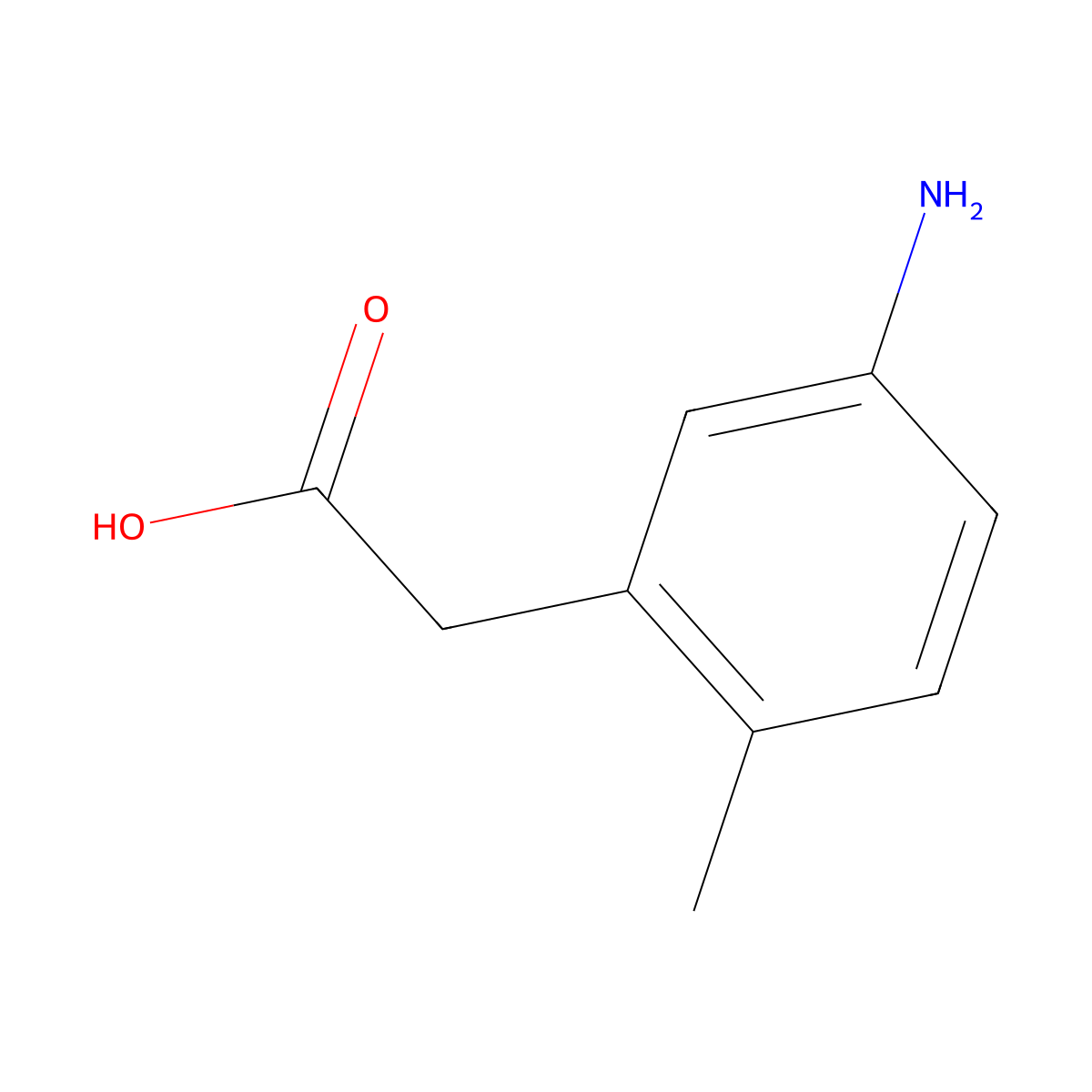 2-(5-Amino-2-methylphenyl)acetic acid molecular structure, CAS 1220631-42-4