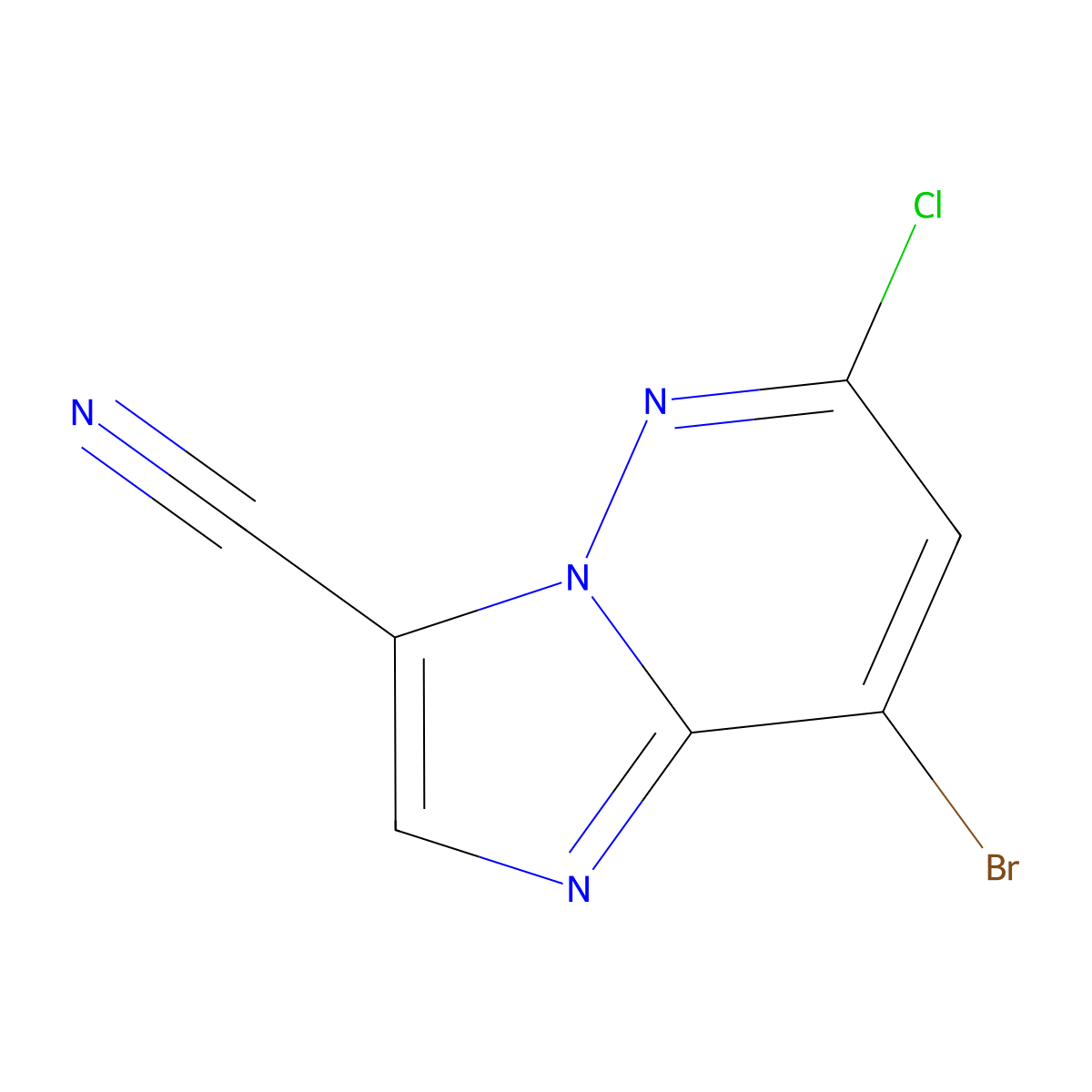 8-Bromo-6-chloroimidazo[1,2-b]pyridazine-3-carbonitrile molecular structure, CAS 1220631-46-8