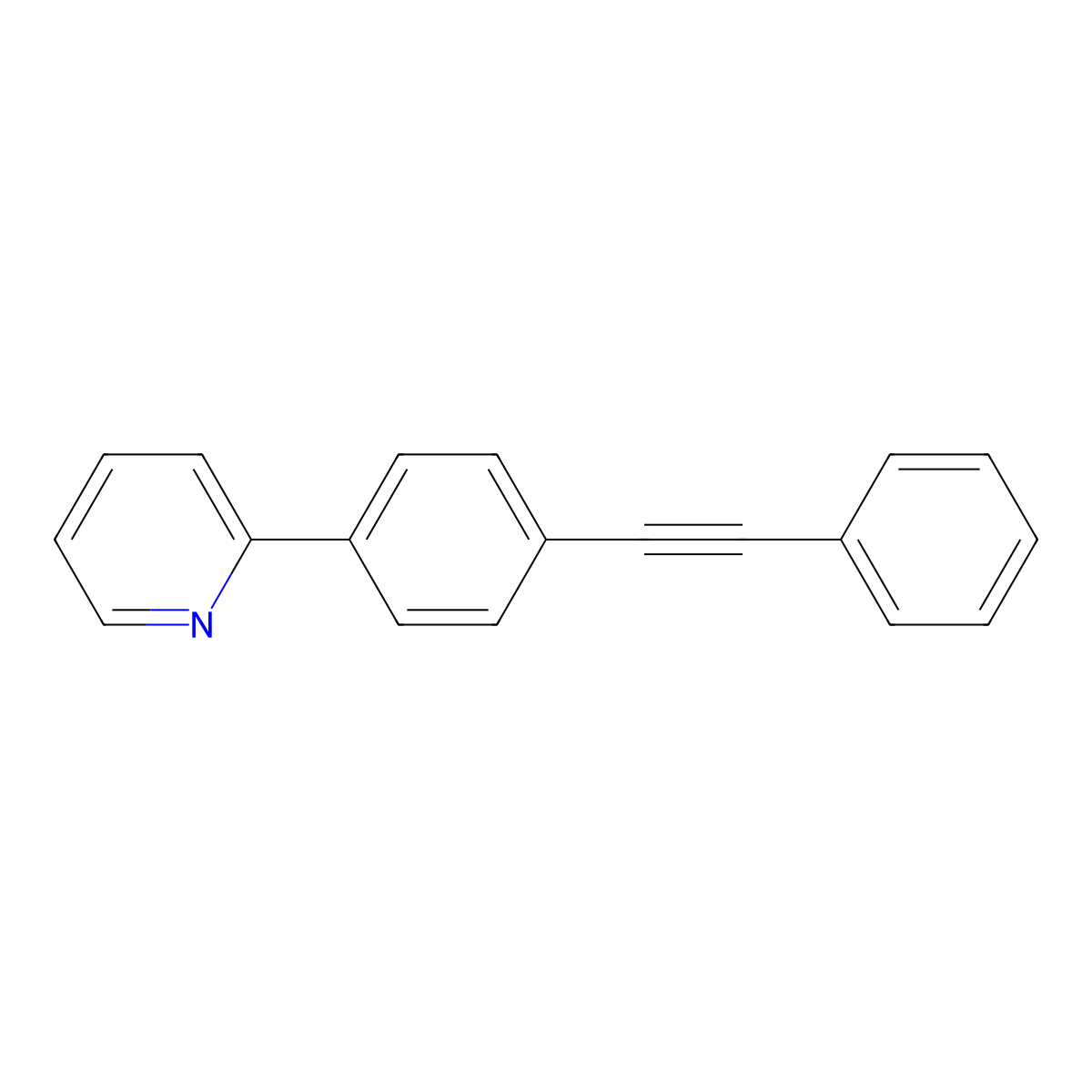 2-(4-(2-Phenylethynyl)phenyl)pyridine molecular structure, CAS 1220633-35-1