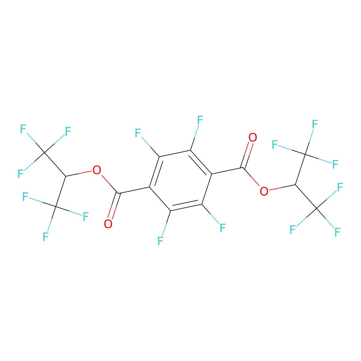 1,4-Bis(1,1,1,3,3,3-hexafluoropropan-2-yl) 2,3,5,6-tetrafluorobenzene-1,4-dicarboxylate molecular structure, CAS 1220639-14-4