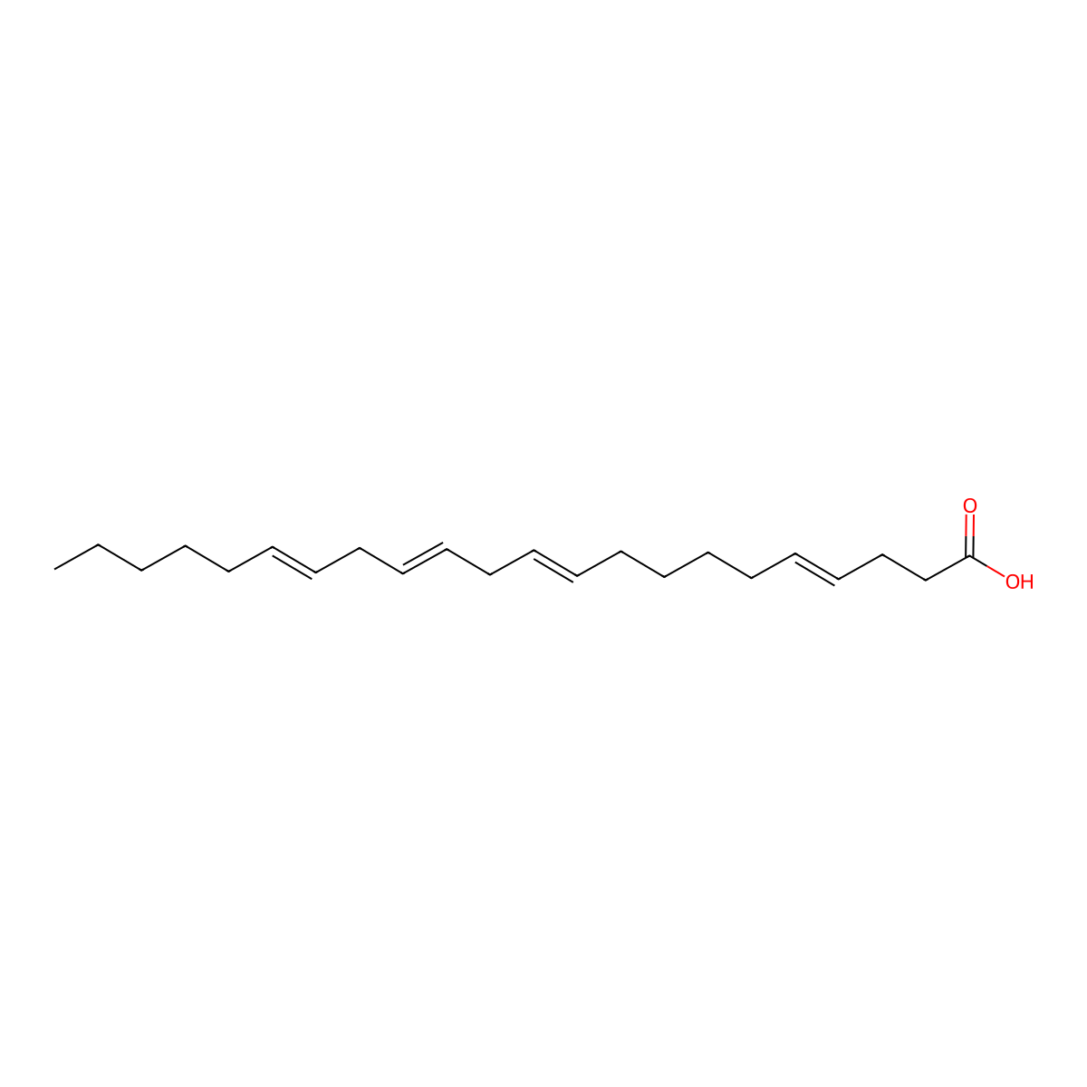 Docosa-4,10,13,16-tetraenoic acid molecular structure, CAS 122068-08-0