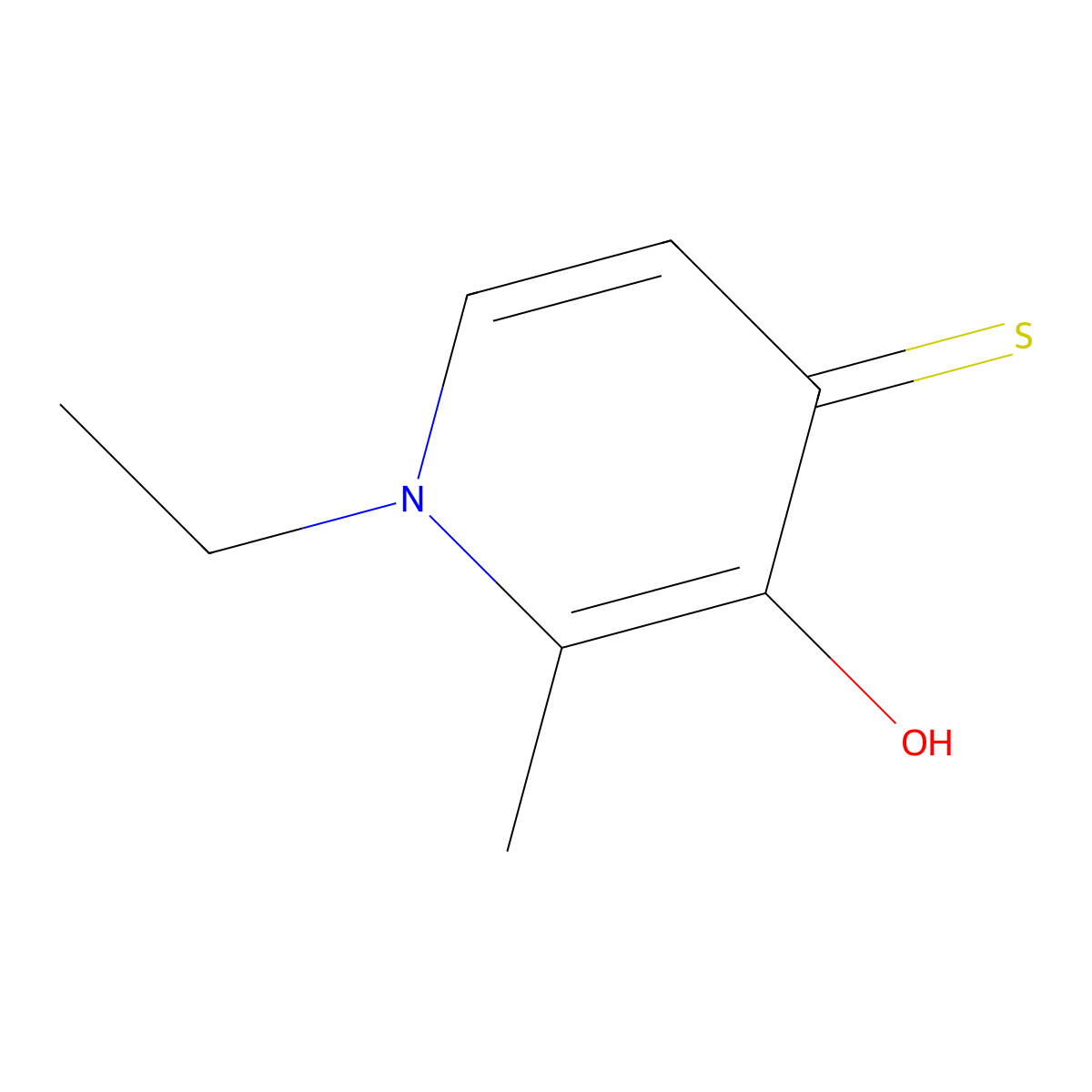 1-Ethyl-3-hydroxy-2-methyl-1,4-dihydropyridine-4-thione molecular structure, CAS 1220690-40-3