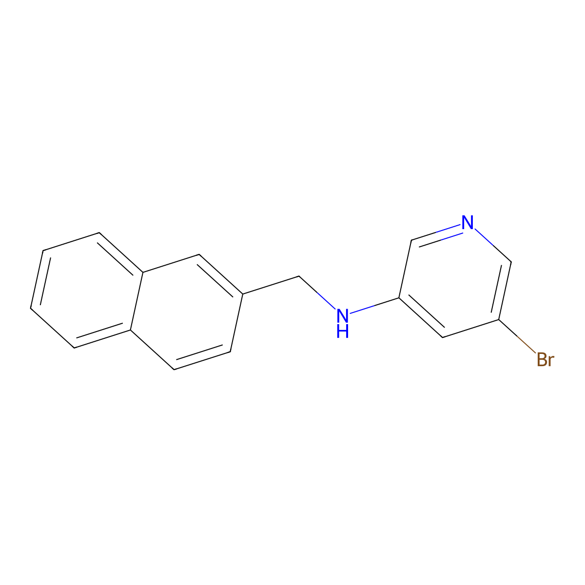 5-bromo-N-(naphthalen-2-ylmethyl)pyridin-3-amine molecular structure, CAS 1220690-59-4