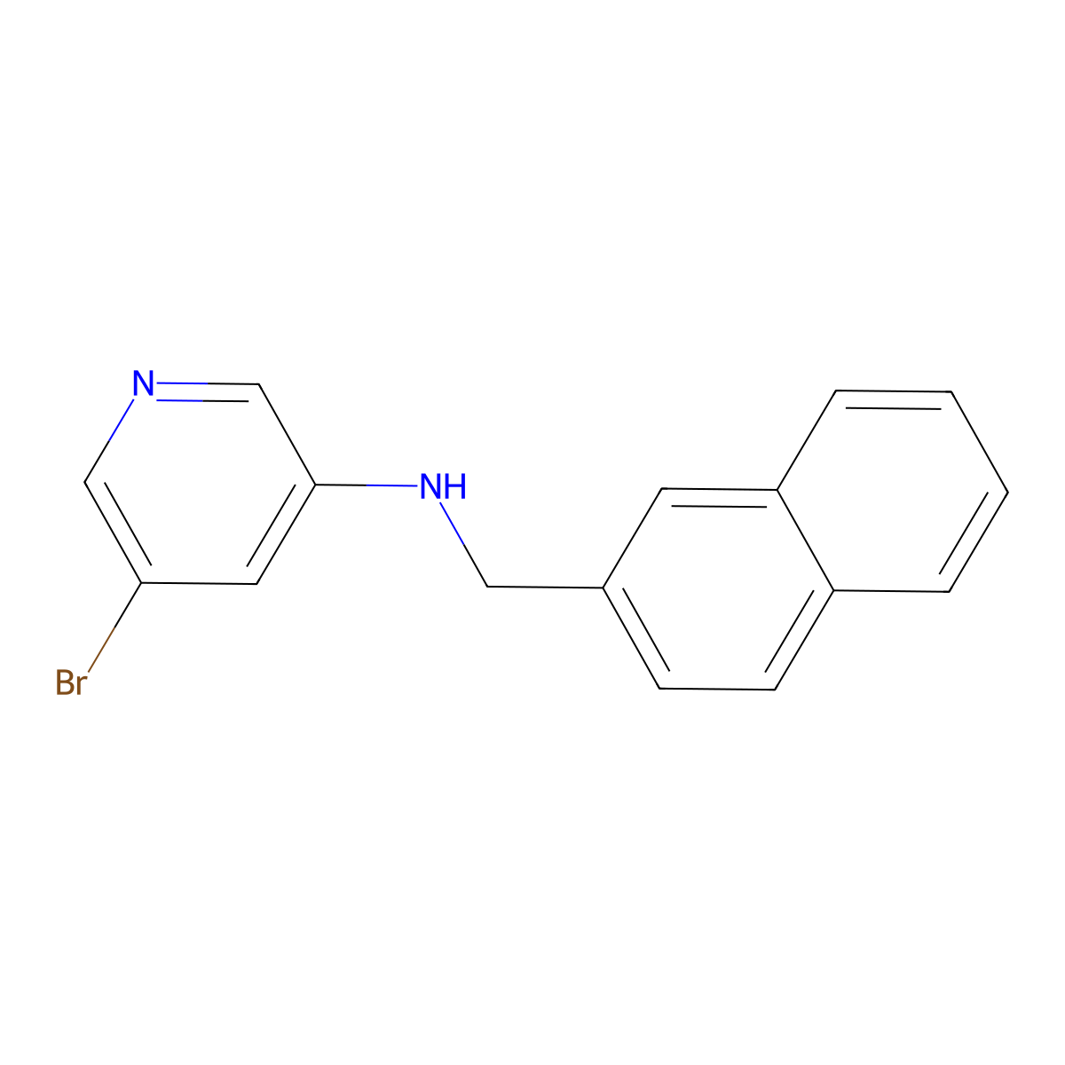 5-bromo-N-(naphthalen-2-ylmethyl)pyridin-3-amine molecular structure, CAS 1220690-59-4