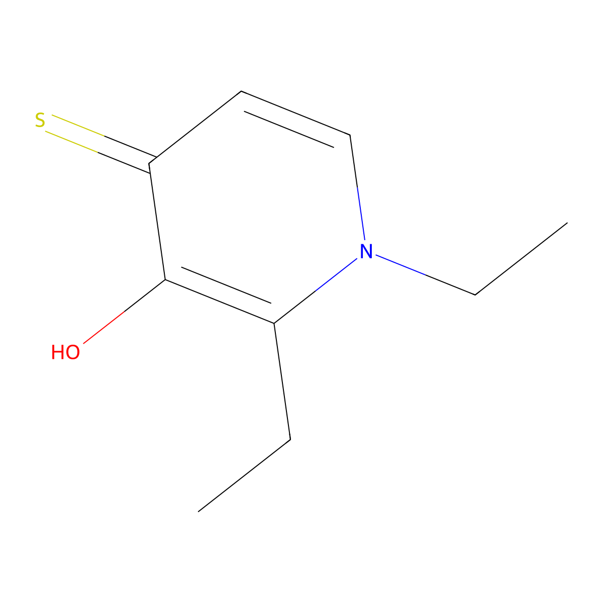 1,2-Diethyl-3-hydroxy-1,4-dihydropyridine-4-thione molecular structure, CAS 1220690-64-1