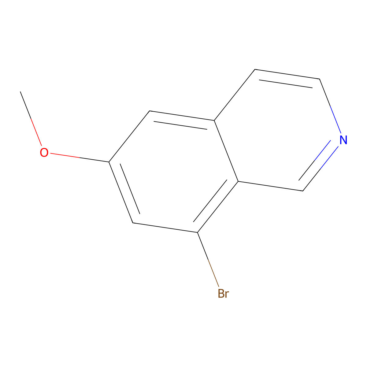 8-Bromo-6-methoxyisoquinoline molecular structure, CAS 1220694-86-9