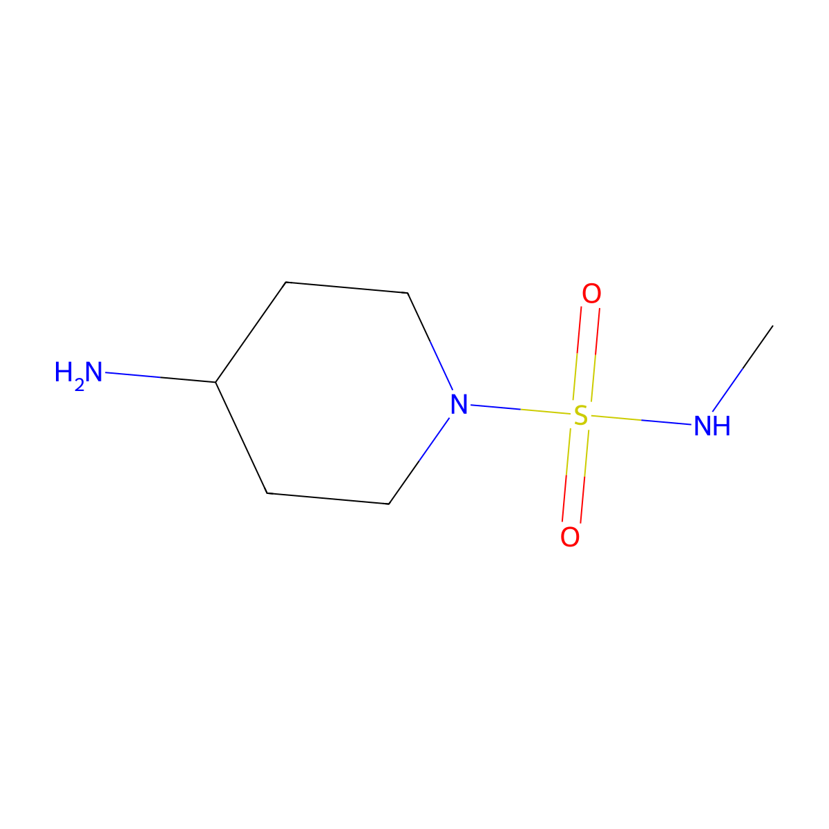 4-amino-N-methylpiperidine-1-sulfonamide molecular structure, CAS 1220695-23-7