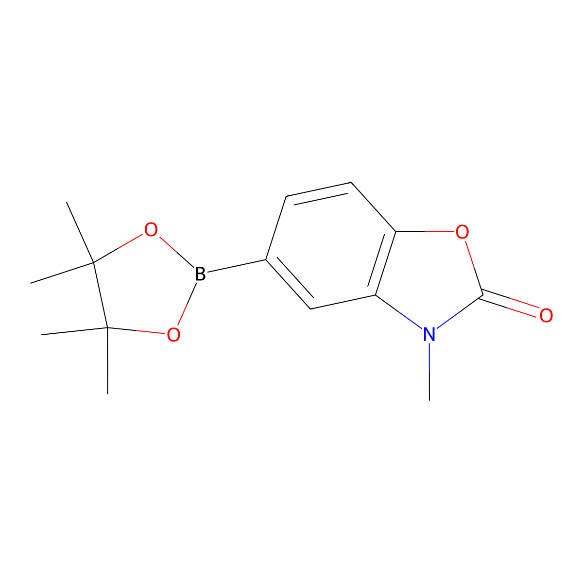 3-Methyl-5-(4,4,5,5-tetramethyl-1,3,2-dioxaborolan-2-yl)benzo(d)oxazol-2(3H)-one molecular structure, CAS 1220696-32-1