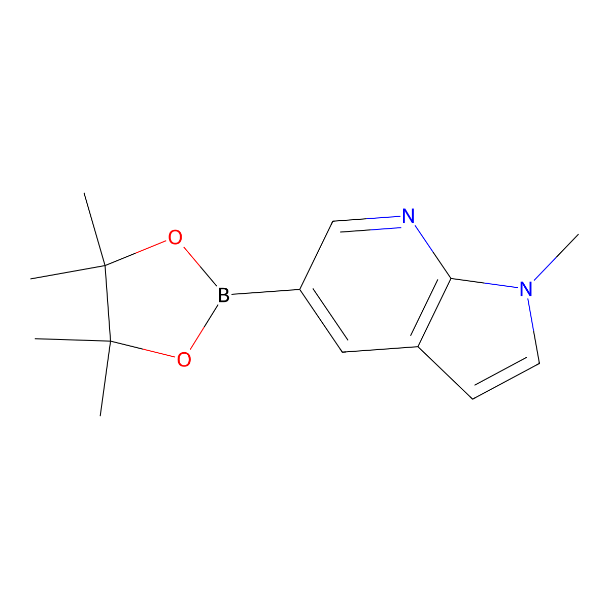 1-Methyl-5-(4,4,5,5-tetramethyl-1,3,2-dioxaborolan-2-yl)-1H-pyrrolo[2,3-b]pyridine molecular structure, CAS 1220696-34-3