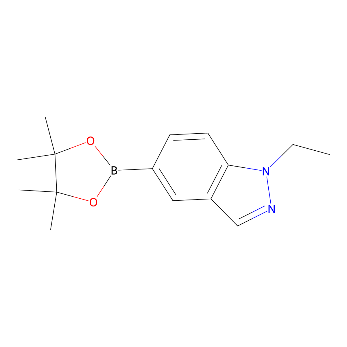 1-Ethyl-5-(4,4,5,5-tetramethyl-1,3,2-dioxaborolan-2-yl)-1h-indazole molecular structure, CAS 1220696-51-4