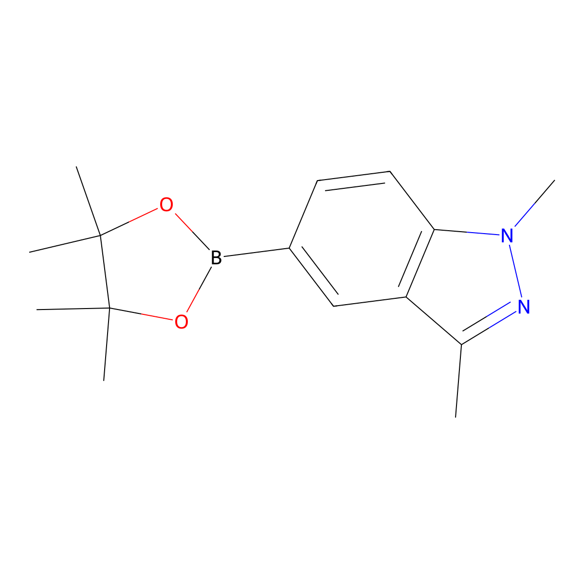 1,3-Dimethyl-5-(4,4,5,5-tetramethyl-1,3,2-dioxaborolan-2-YL)-1H-indazole molecular structure, CAS 1220696-53-6