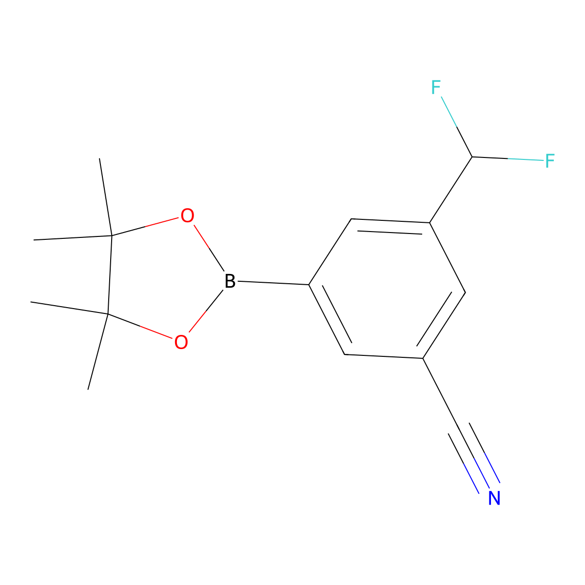 3-(Difluoromethyl)-5-(4,4,5,5-tetramethyl-1,3,2-dioxaborolan-2-yl)benzonitrile molecular structure, CAS 1220696-59-2