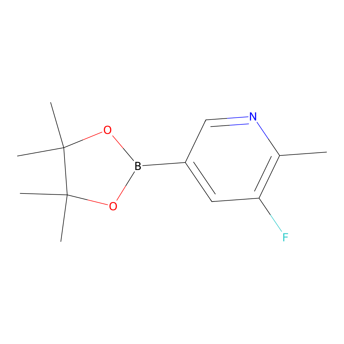 3-Fluoro-2-methyl-5-(4,4,5,5-tetramethyl-1,3,2-dioxaborolan-2-yl)pyridine molecular structure, CAS 1220696-64-9
