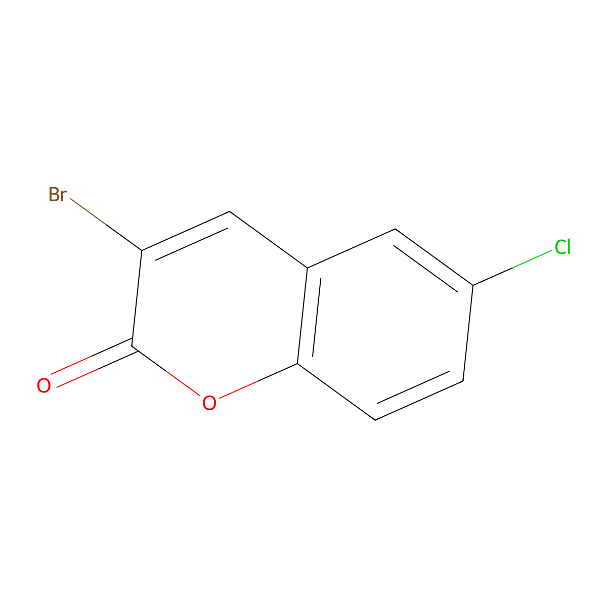 3-Bromo-6-chloro-2H-chromen-2-one molecular structure, CAS 1220702-34-0