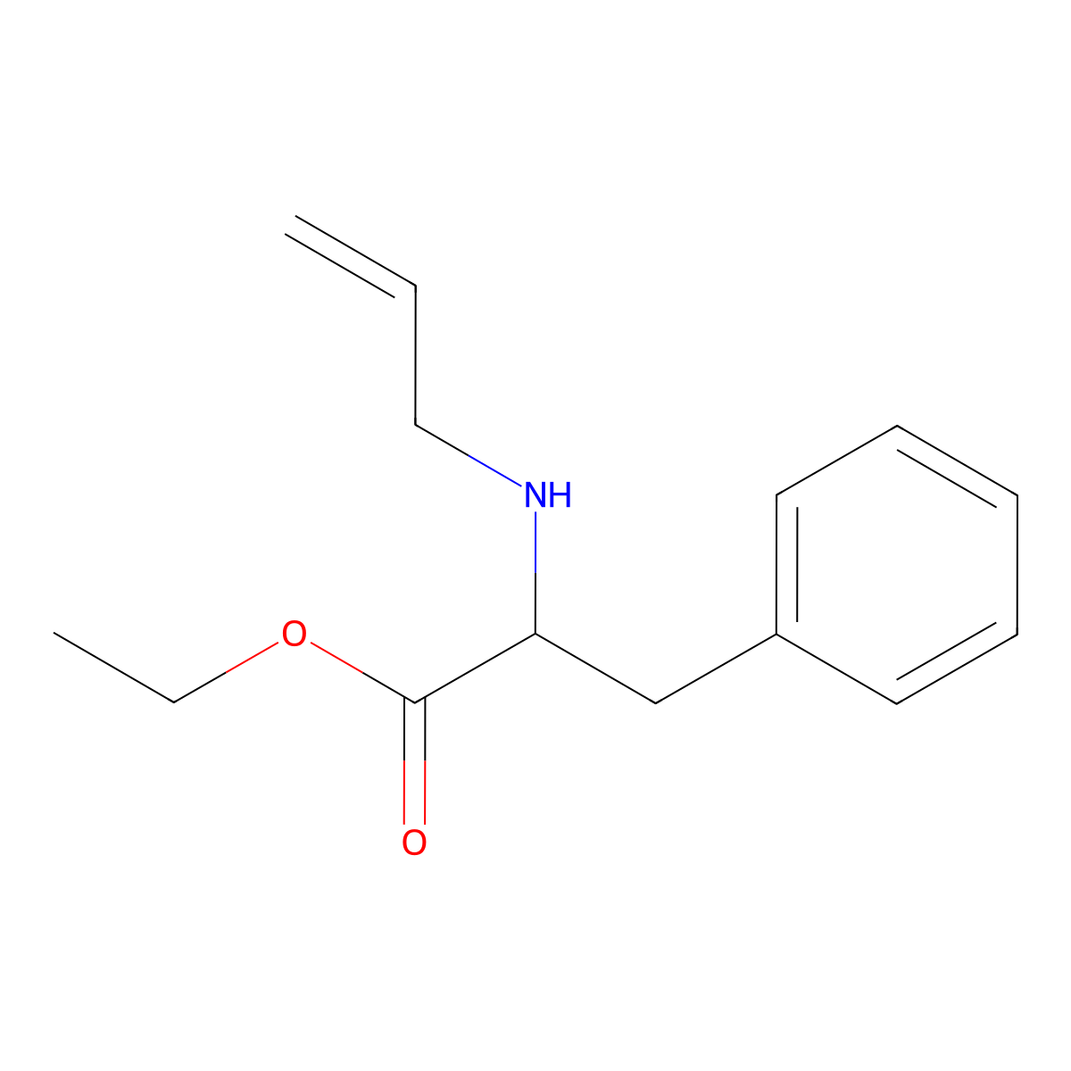 Ethyl 3-phenyl-2-((prop-2-en-1-yl)amino)propanoate molecular structure, CAS 1220703-74-1