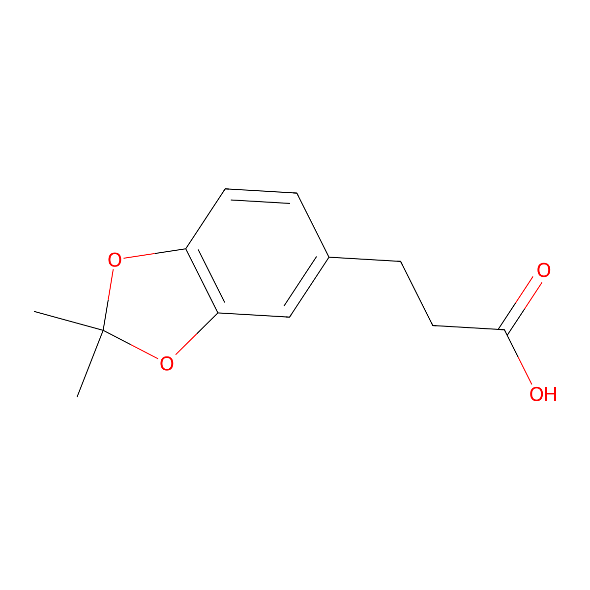 3-(2,2-Dimethylbenzo[d][1,3]dioxol-5-yl)propanoic acid molecular structure, CAS 1220710-28-0