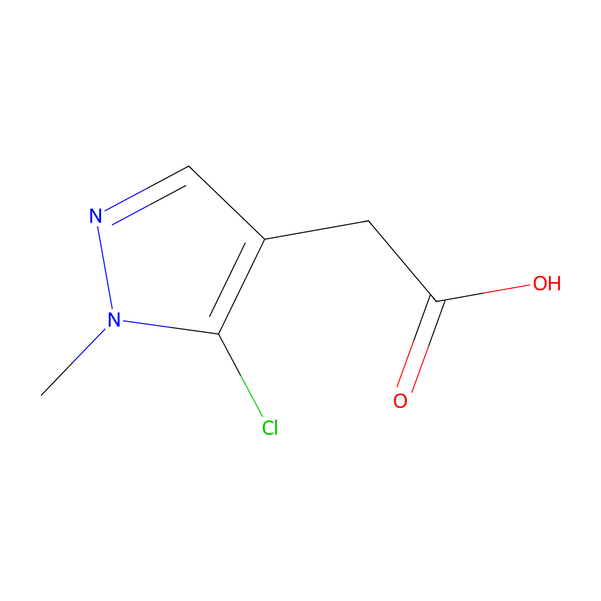 (5-chloro-1-methyl-1H-pyrazol-4-yl)acetic acid molecular structure, CAS 1220713-60-9