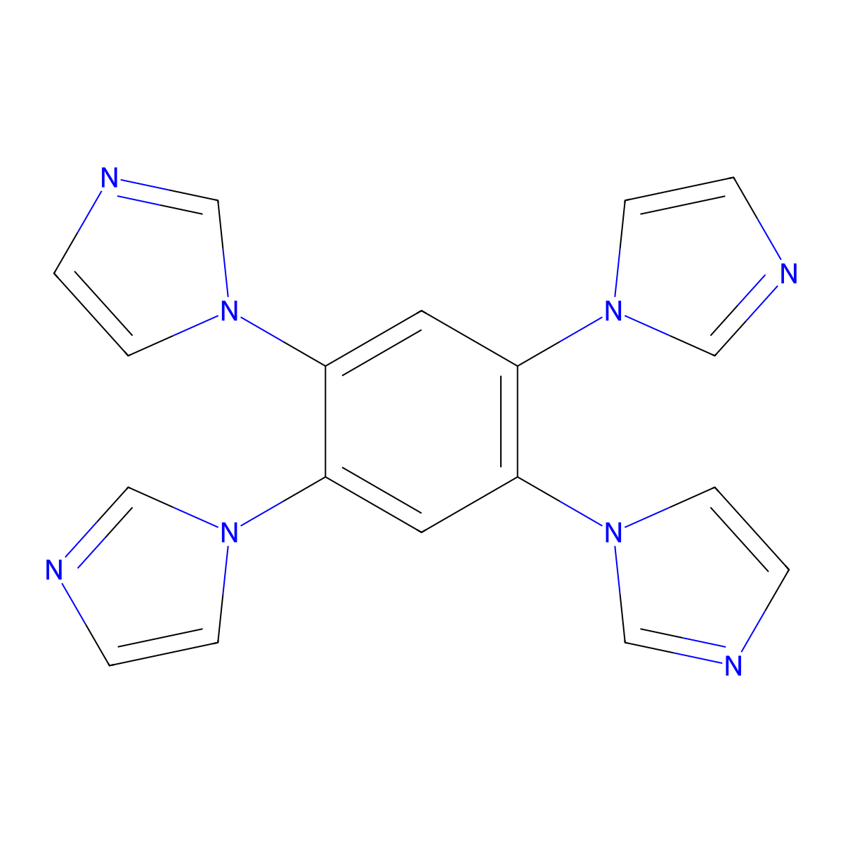 1,2,4,5-Tetra(1H-imidazol-1-yl)benzene molecular structure, CAS 1220714-37-3
