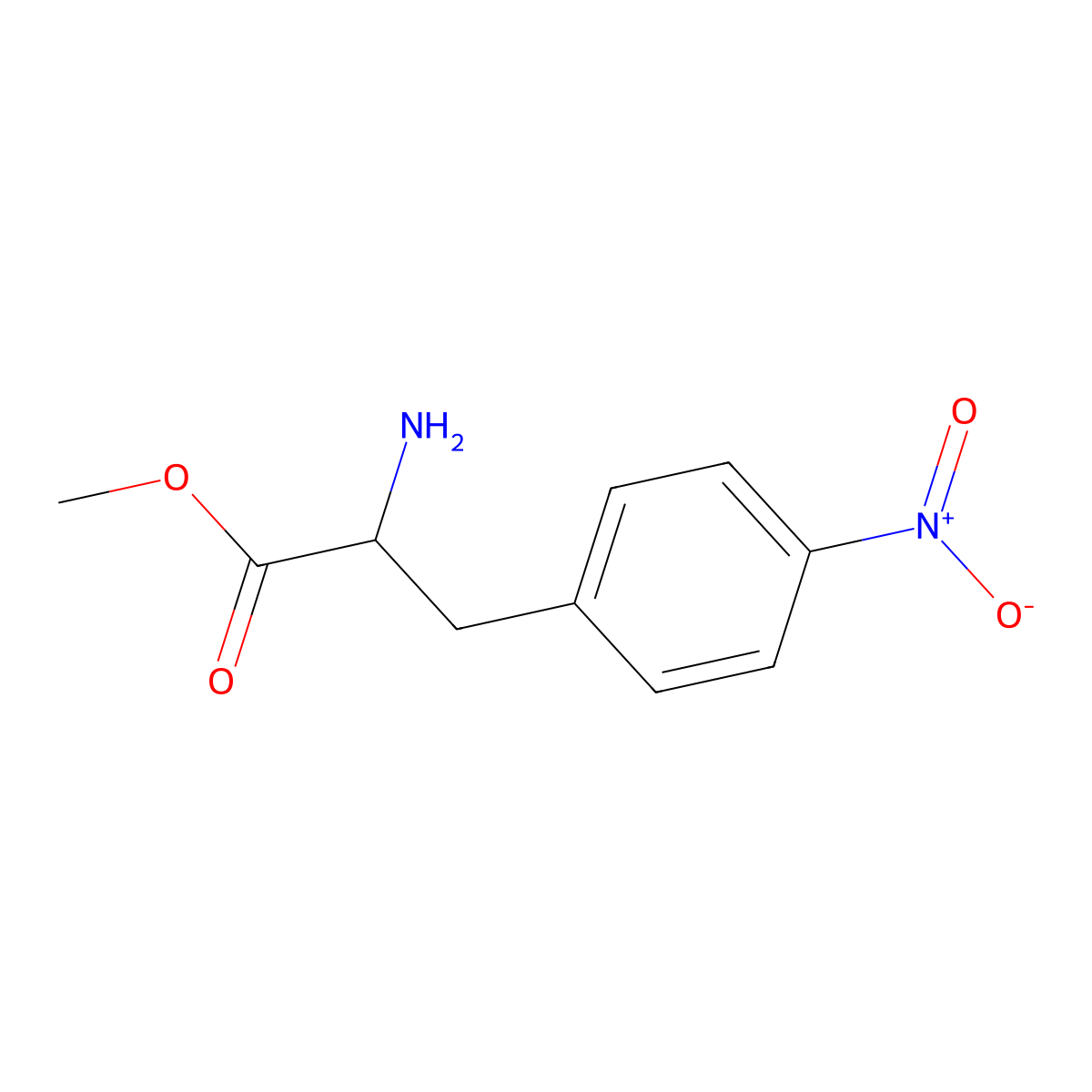 Methyl (R)-2-amino-3-(4-nitrophenyl)propanoate molecular structure, CAS 122079-30-5