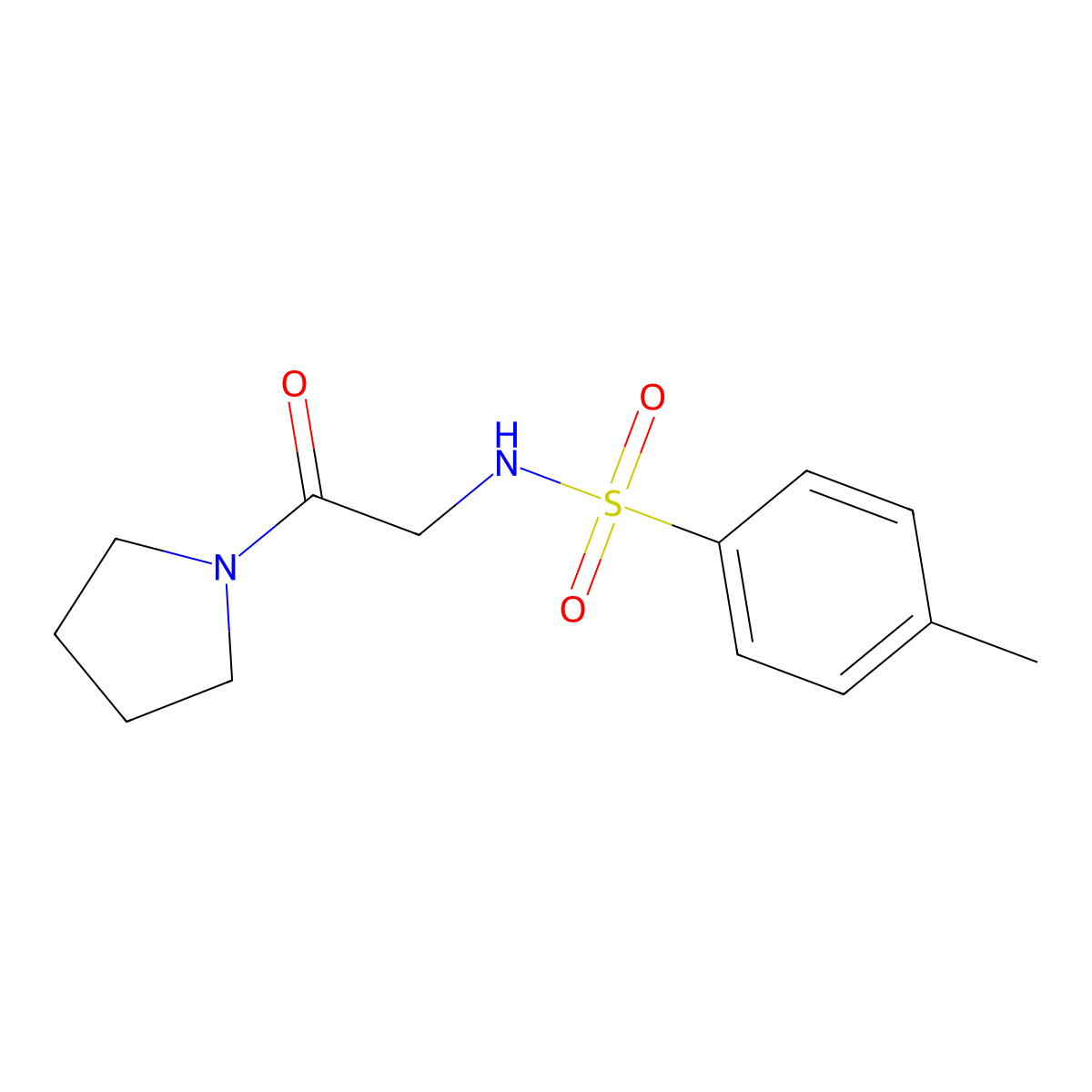 4-Methyl-N-(2-oxo-2-pyrrolidin-1-yl-ethyl)-benzenesulfonamide molecular structure, CAS 122081-13-4