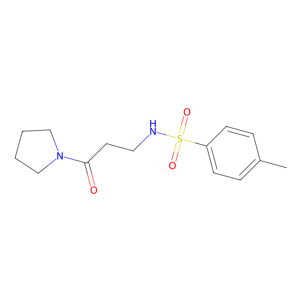 4-Methyl-N-(3-oxo-3-(pyrrolidin-1-yl)propyl)benzenesulfonamide molecular structure, CAS 122081-15-6