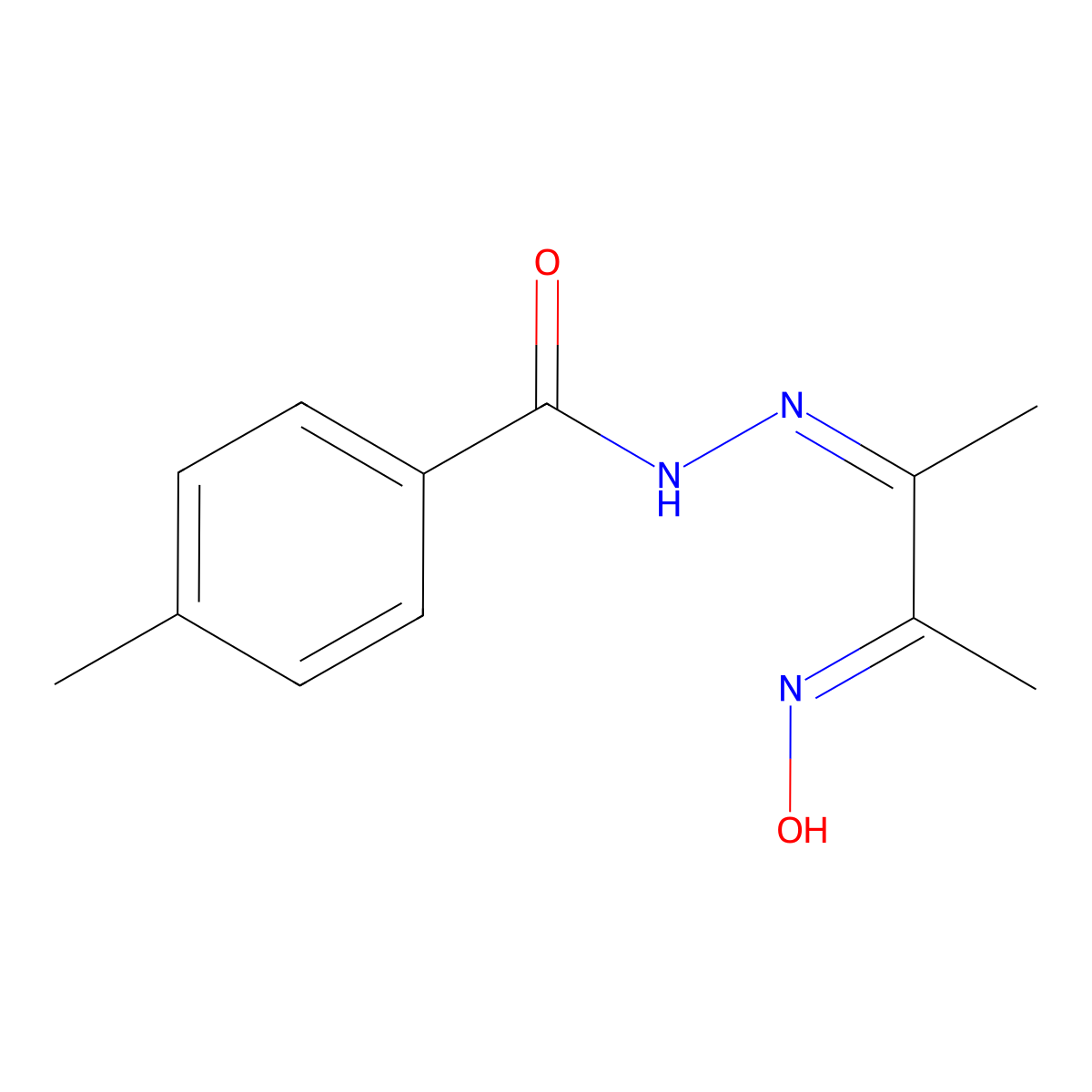 N'-[3-(Hydroxyimino)butan-2-ylidene]-4-methylbenzohydrazide molecular structure, CAS 122081-17-8