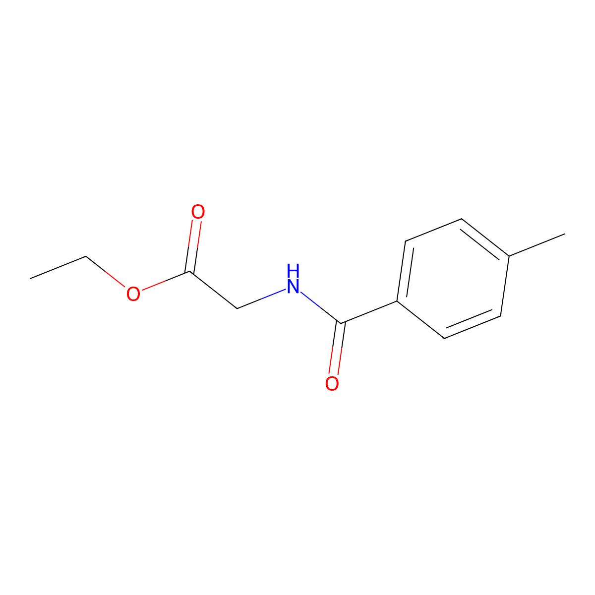 Ethyl 2-[(4-methylbenzoyl)amino]acetate molecular structure, CAS 122081-29-2