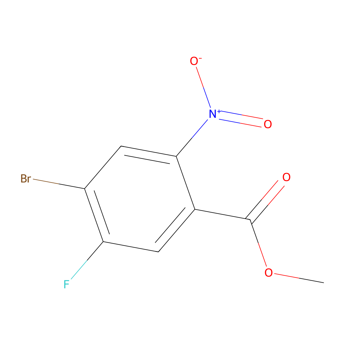 Methyl 4-bromo-5-fluoro-2-nitrobenzoate molecular structure, CAS 1220886-29-2
