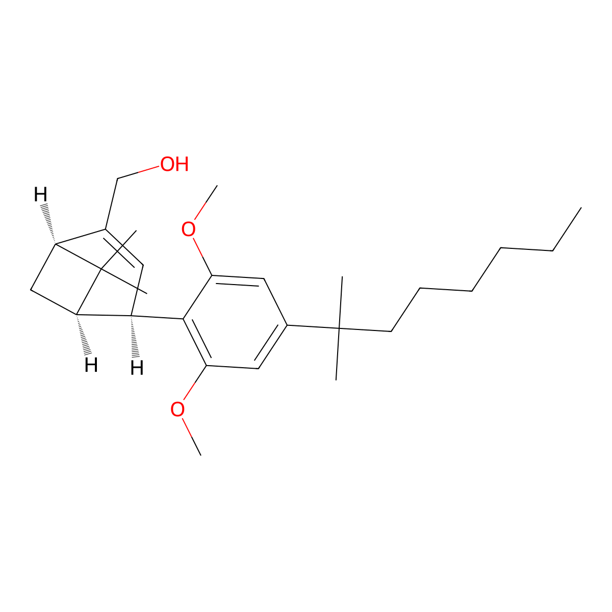 (1R,4R,5R)-4-[4-(1,1-Dimethylheptyl)-2,6-dimethoxyphenyl]-6,6-dimethylbicyclo[3.1.1]hept-2-ene-2-methanol molecular structure, CAS 1220887-84-2