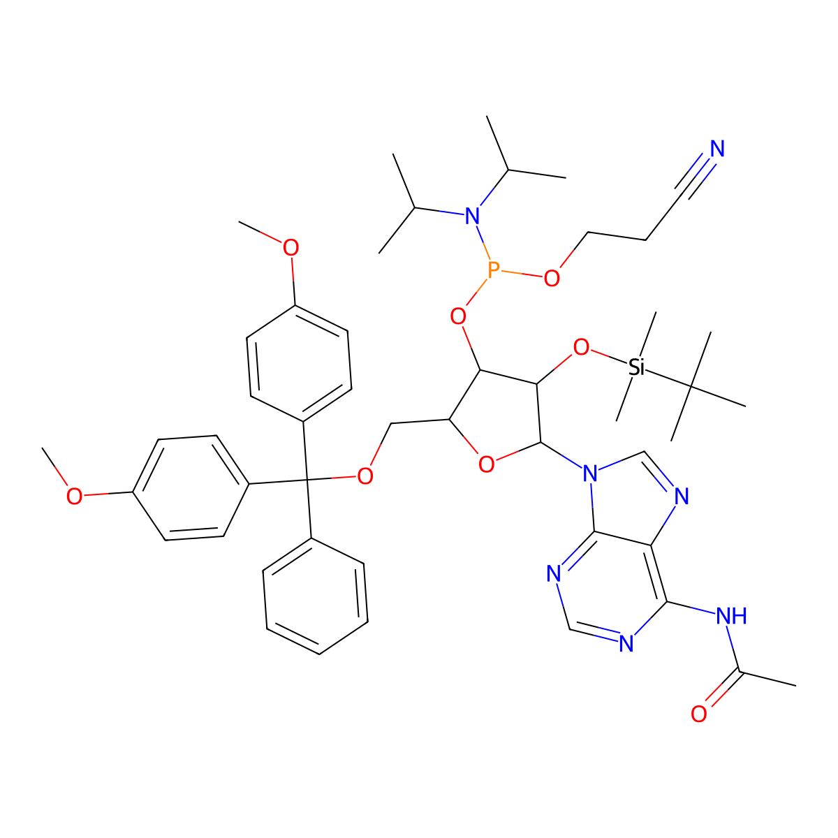 2-OTBS A(Ac) amidite molecular structure, CAS 1220889-84-8