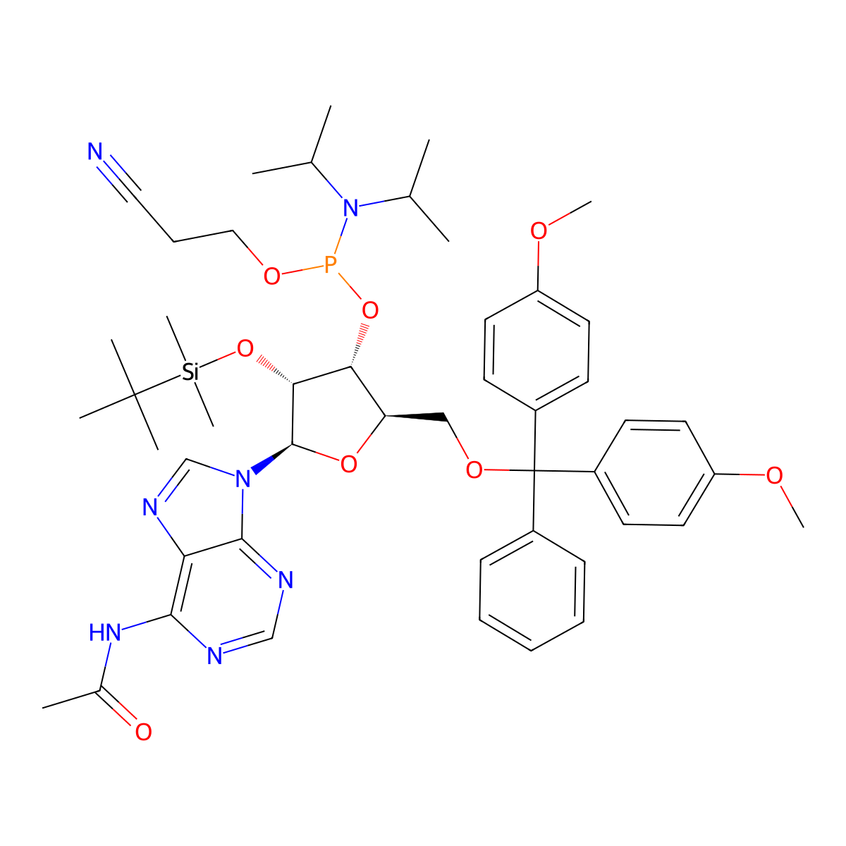 2-OTBS A(Ac) amidite molecular structure, CAS 1220889-84-8