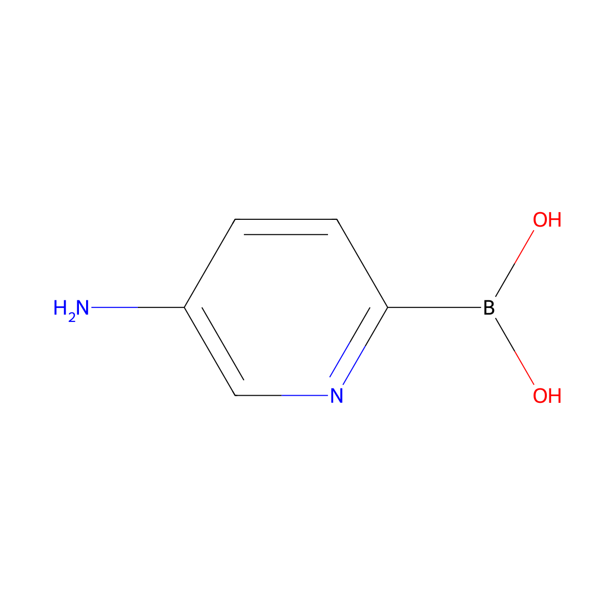 (5-Aminopyridin-2-yl)boronic acid molecular structure, CAS 1220909-75-0