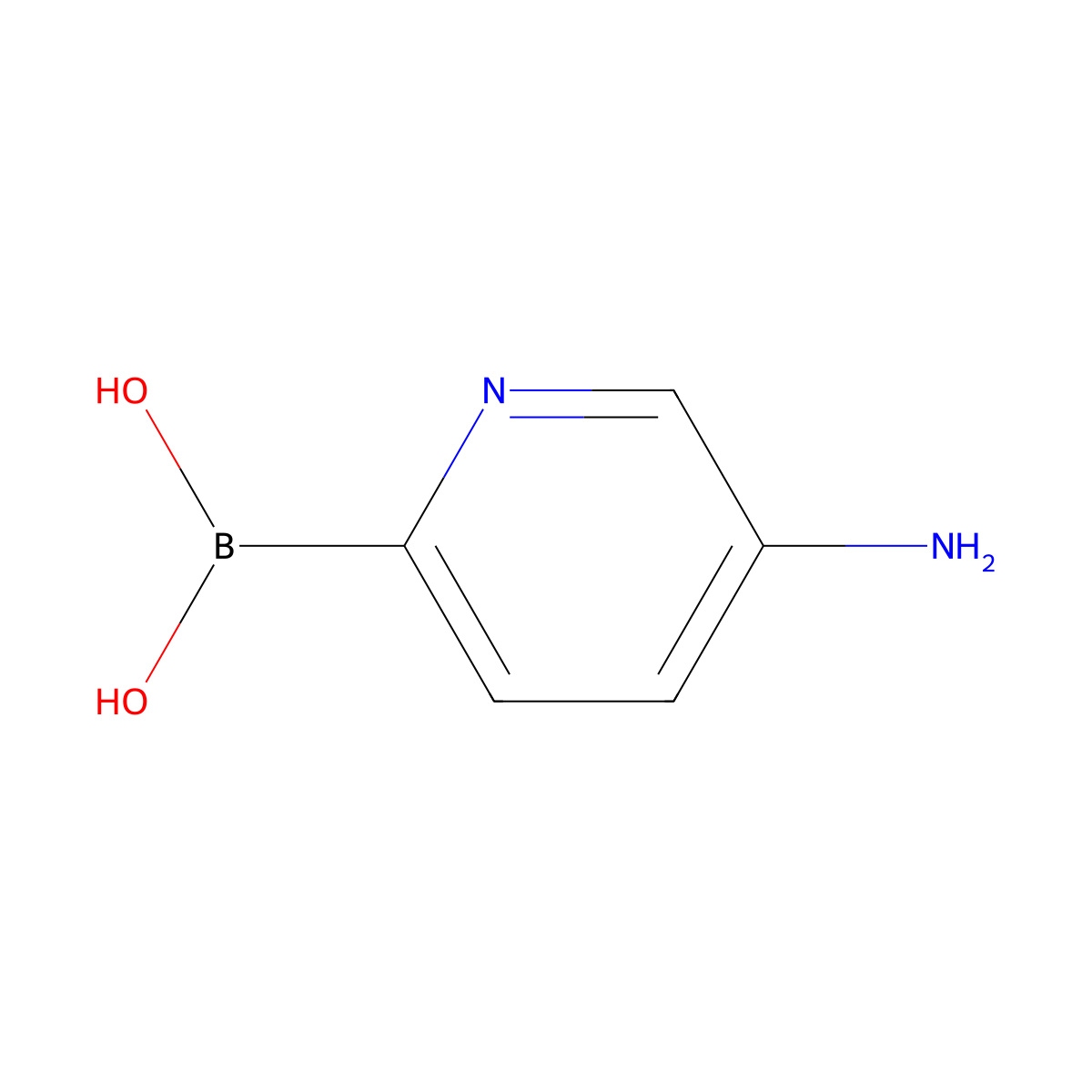 (5-Aminopyridin-2-yl)boronic acid molecular structure, CAS 1220909-75-0