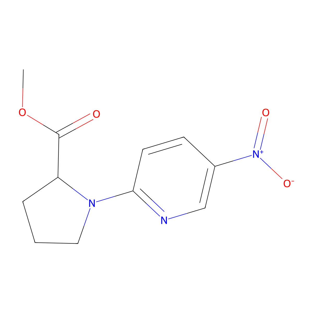 methyl (2S)-1-(5-nitro-2-pyridinyl)tetrahydro-1H-pyrrole-2-carboxylate molecular structure, CAS 122092-22-2