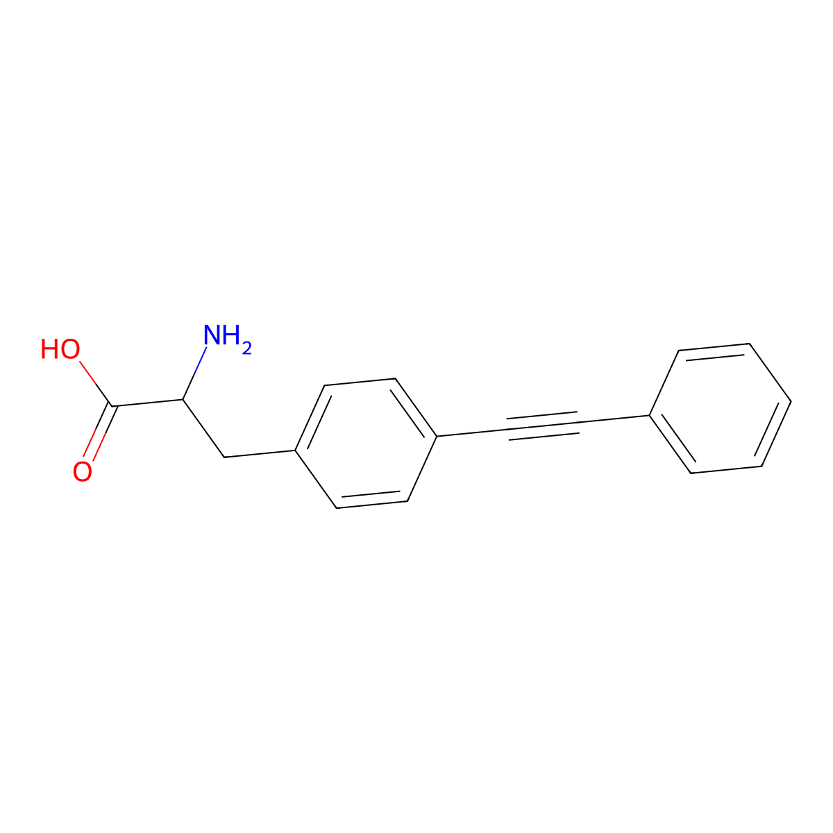 2-Amino-3-(4-phenylethynyl-phenyl)-propionic acid molecular structure, CAS 1220953-93-4
