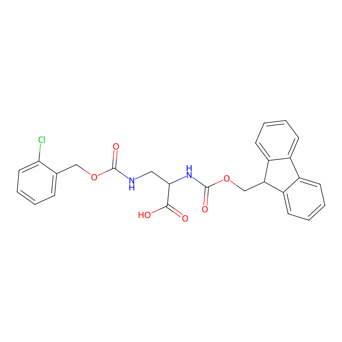 Fmoc-Dap(Z-2-Cl)-OH molecular structure, CAS 1220955-73-6