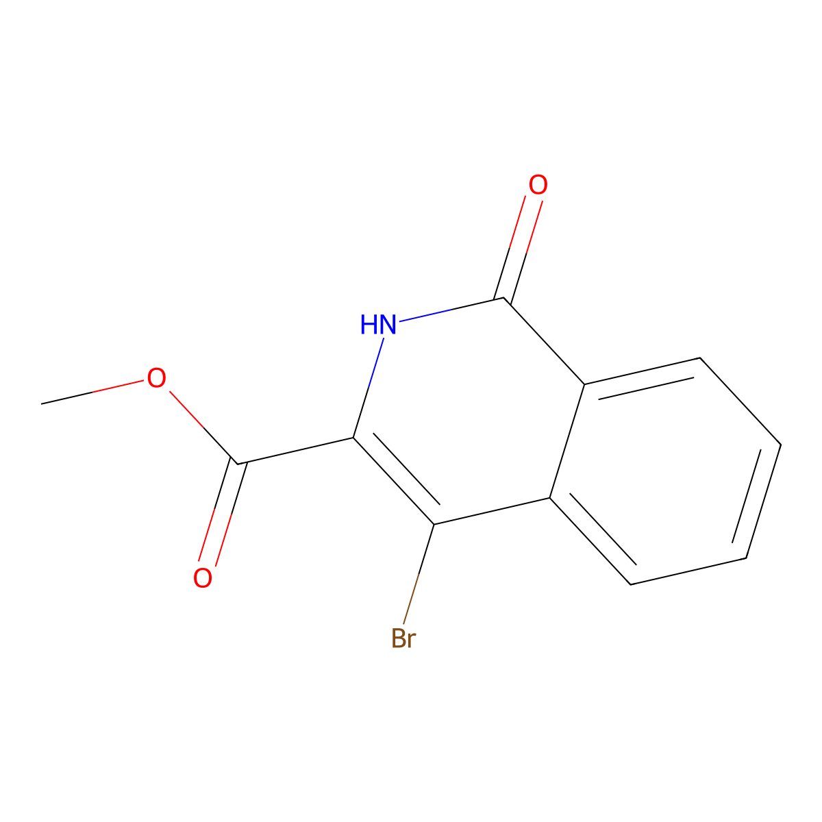 Methyl 4-bromo-1-oxo-1,2-dihydroisoquinoline-3-carboxylate molecular structure, CAS 1220959-04-5