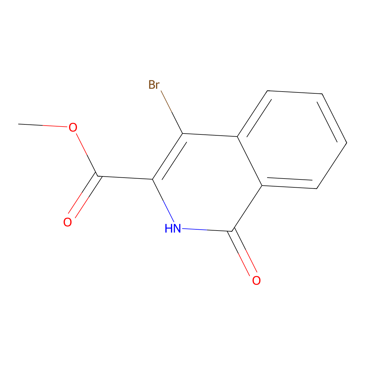 Methyl 4-bromo-1-oxo-1,2-dihydroisoquinoline-3-carboxylate molecular structure, CAS 1220959-04-5