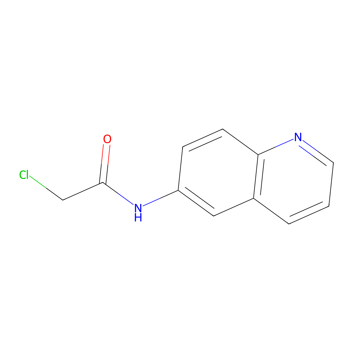 2-chloro-N-(quinolin-6-yl)acetamide molecular structure, CAS 122097-66-9