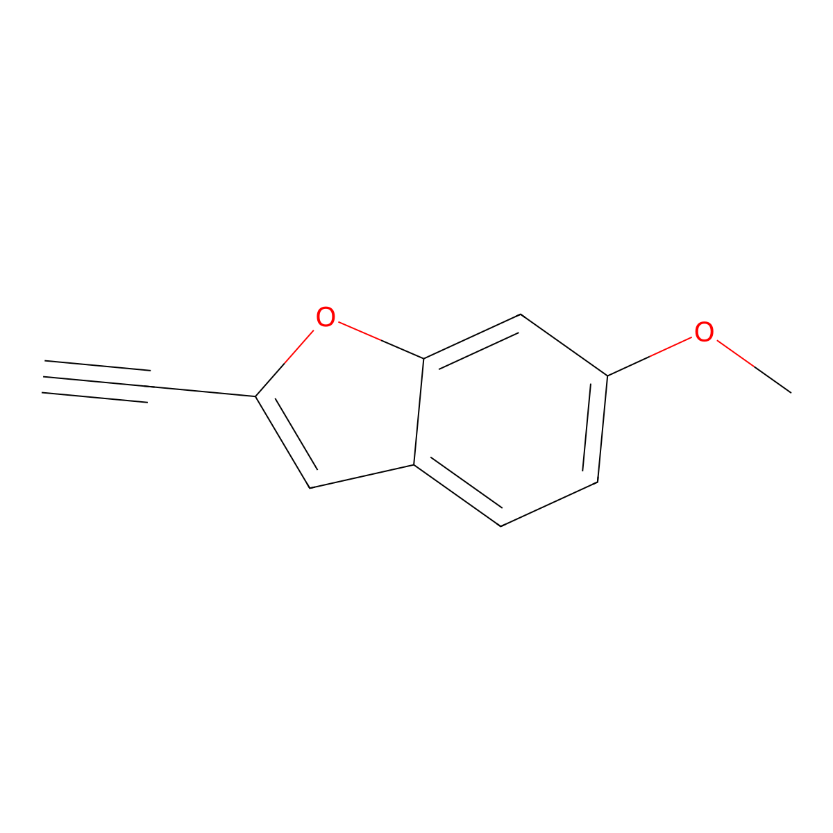 2-Ethynyl-6-methoxybenzofuran molecular structure, CAS 1220972-70-2
