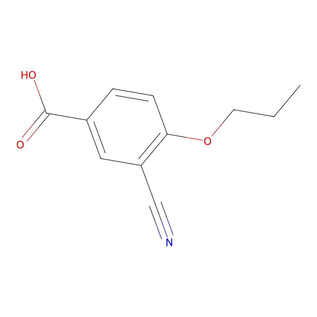 3-Cyano-4-propoxybenzoic acid molecular structure, CAS 1220973-98-7
