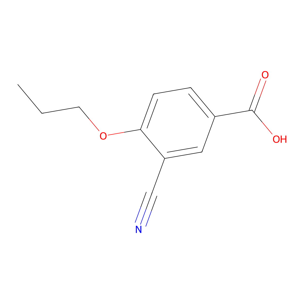 3-Cyano-4-propoxybenzoic acid molecular structure, CAS 1220973-98-7