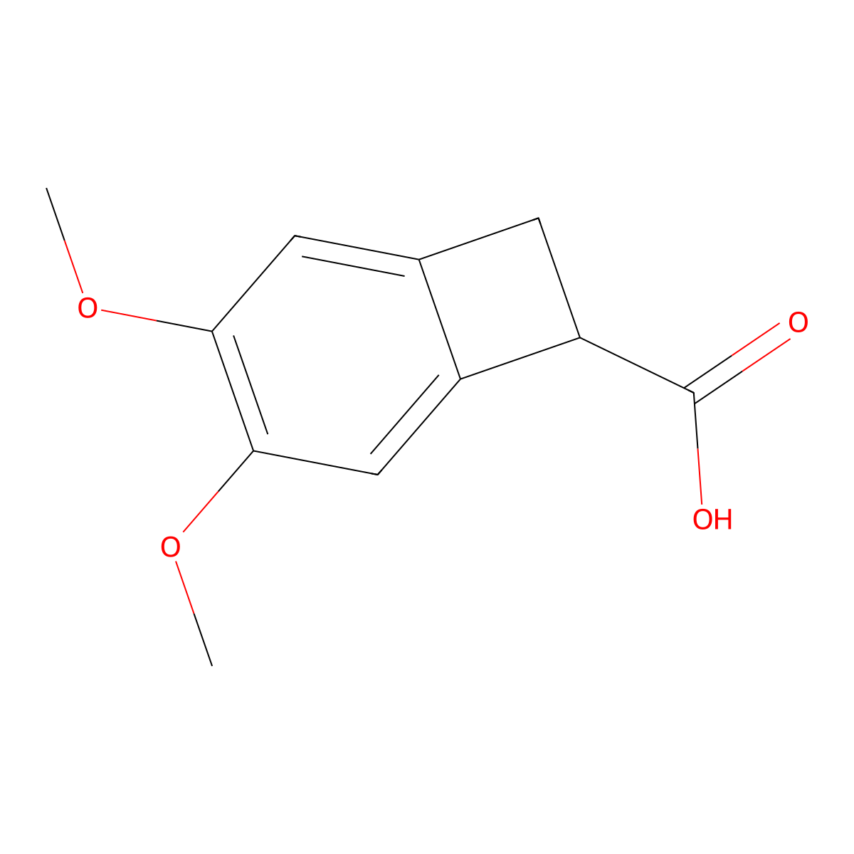 (S)-3,4-Dimethoxybicyclo[4.2.0]octa-1,3,5-triene-7-carboxylic acid molecular structure, CAS 1220993-44-1