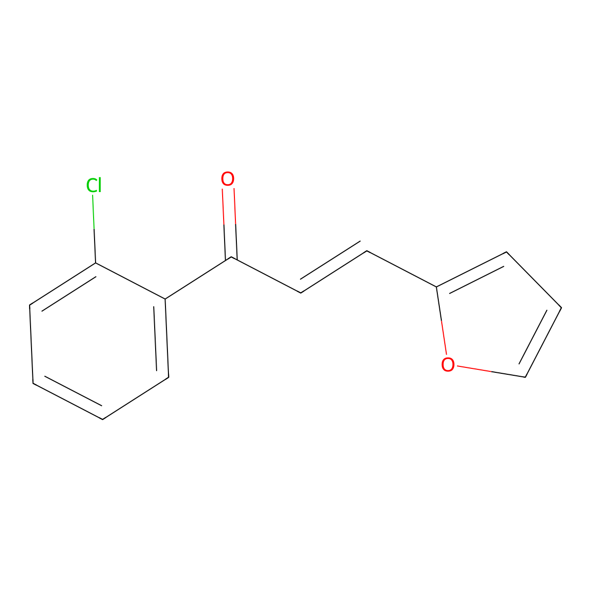 (2E)-1-(2-chlorophenyl)-3-(furan-2-yl)prop-2-en-1-one molecular structure, CAS 1220995-32-3