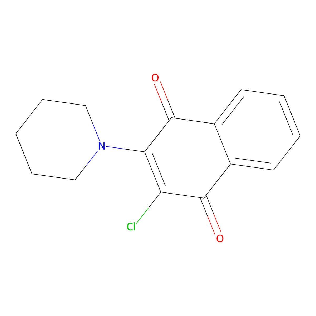 2-Chloro-3-piperidino-1,4-naphthoquinone molecular structure, CAS 1221-13-2
