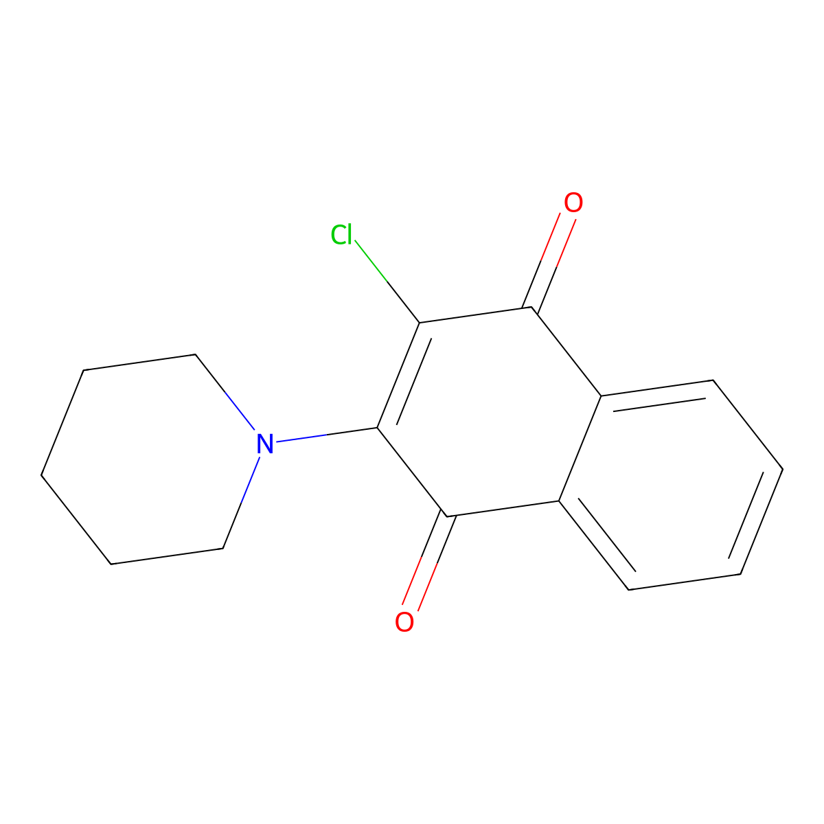 2-Chloro-3-piperidino-1,4-naphthoquinone molecular structure, CAS 1221-13-2