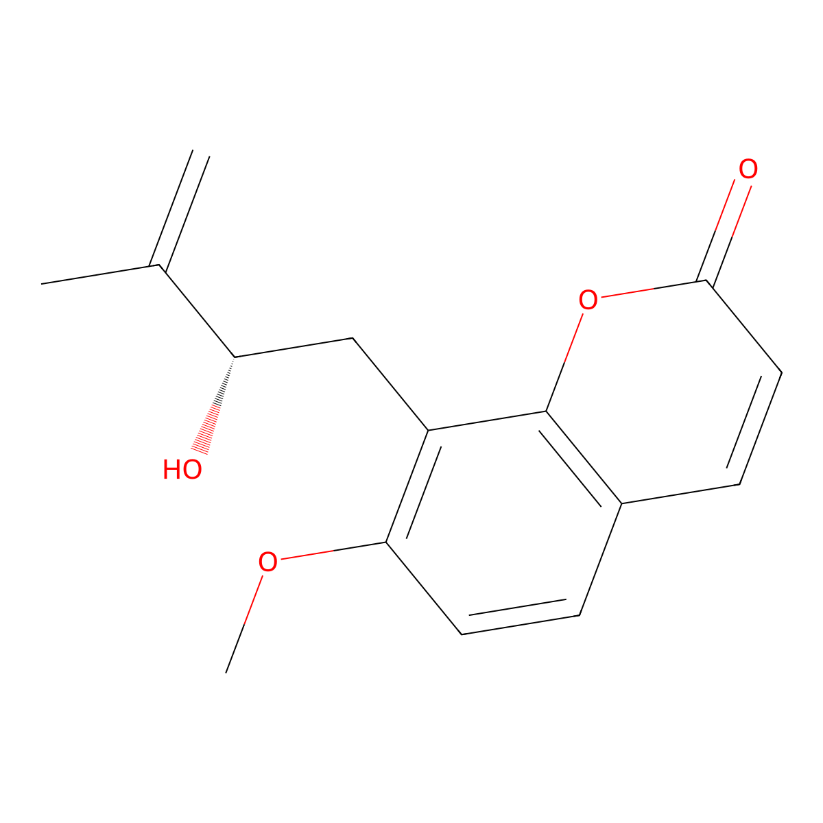 Auraptenol molecular structure, CAS 1221-43-8