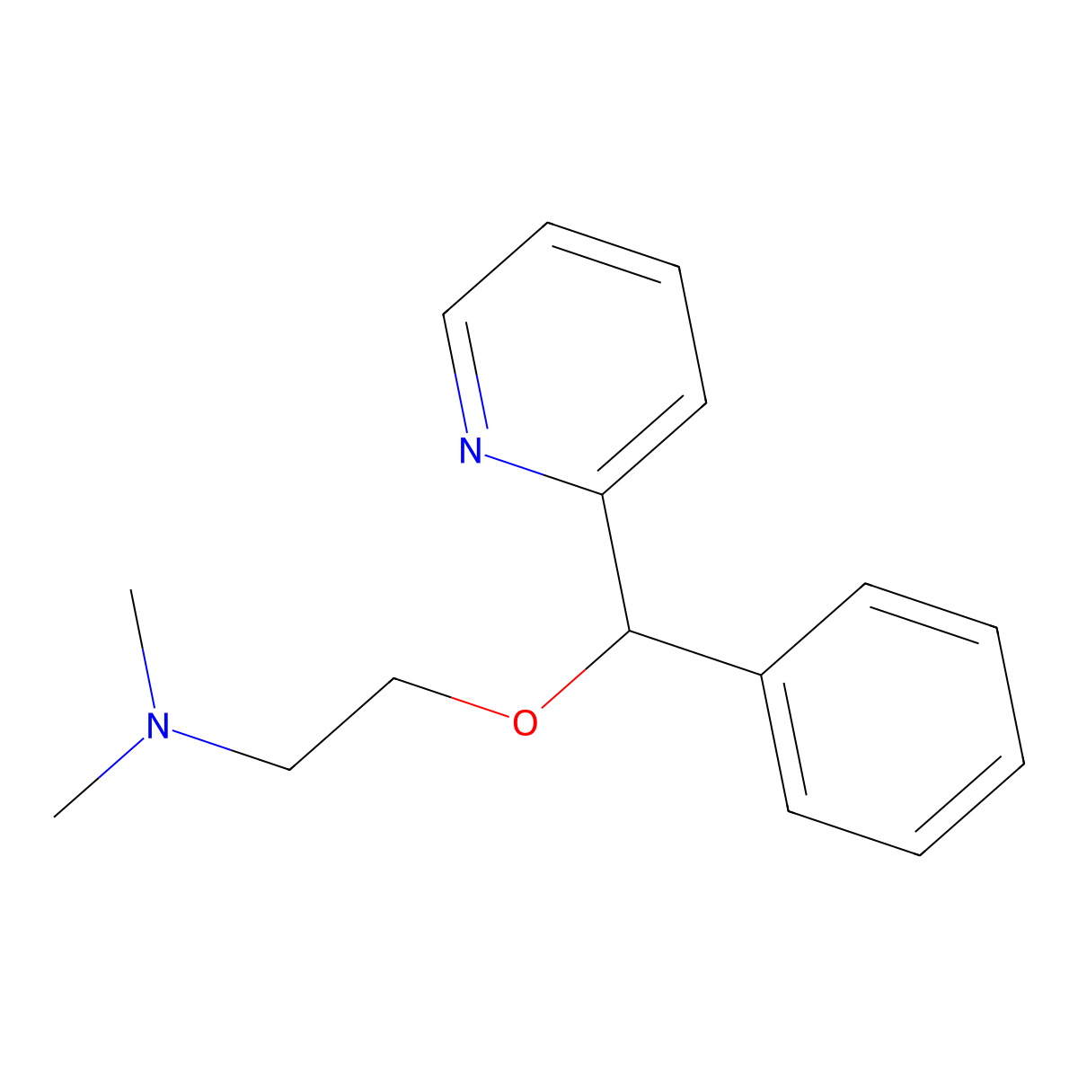 Deschloro carbinoxamine molecular structure, CAS 1221-70-1