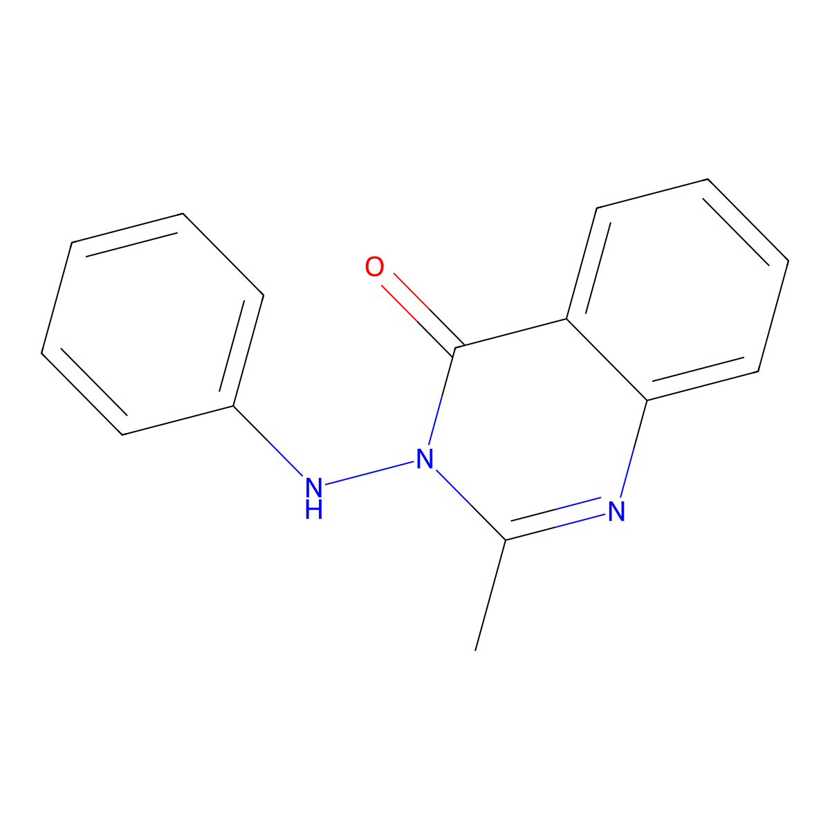 2-Methyl-3-(phenylamino)-4(3H)-quinazolinone molecular structure, CAS 1221-79-0