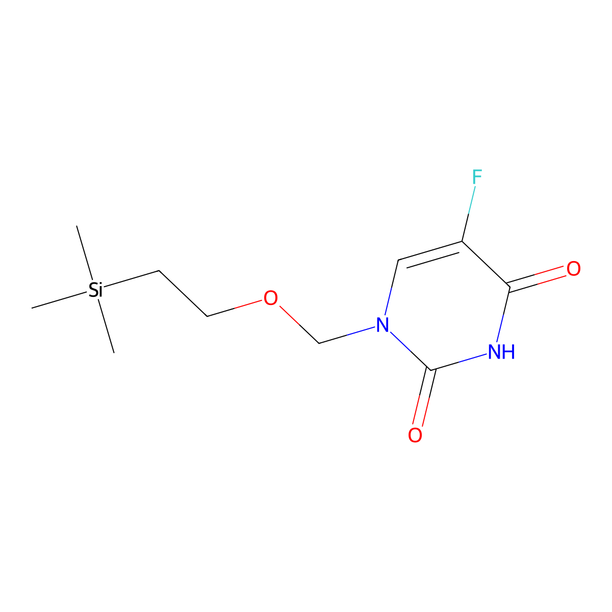 5-Fluoro-1-(2-trimethylsilylethoxymethyl)pyrimidine-2,4-dione molecular structure, CAS 122100-50-9